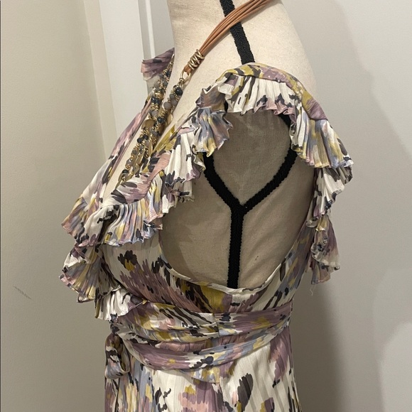 BCBGMaxAzria Multicolor Ruffle Midi Dress - Picture 8 of 11